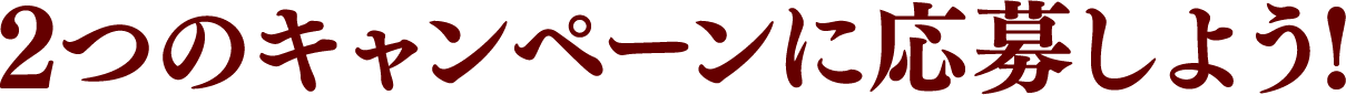 2つのキャンペーンに応募しよう!