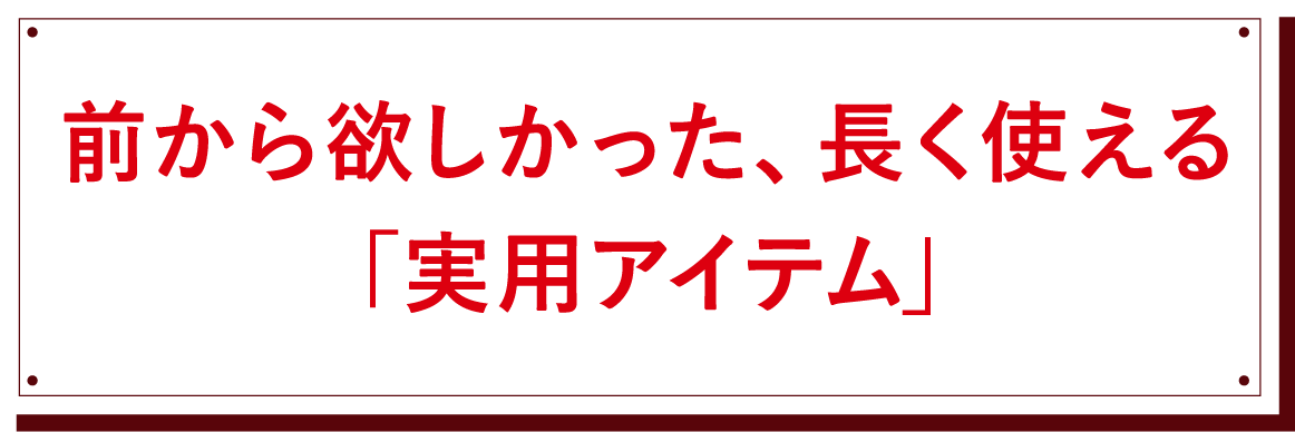 前から欲しかった、長く使える「実用アイテム」