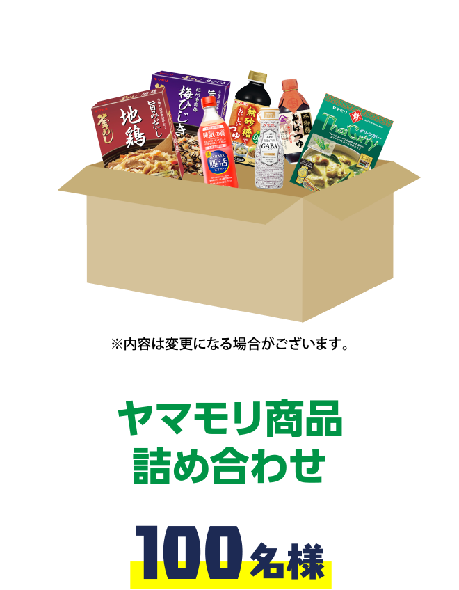 ヤマモリ商品詰め合わせ 100名様 ※内容は変更になる場合がございます。
