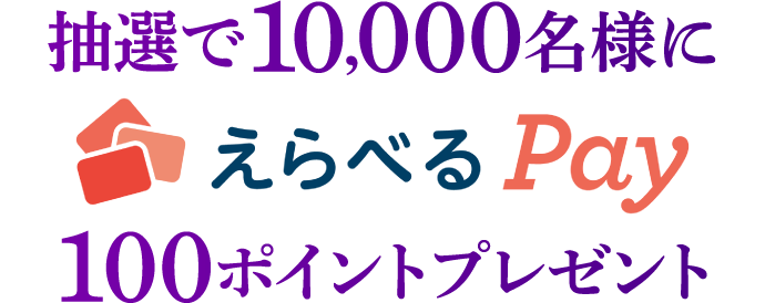 抽選で10,000名様にえらべるPay100ポイントプレゼント