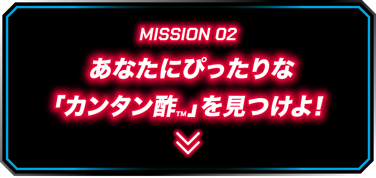 MISSION 02 あなたにぴったりな「カンタン酢™」を見つけよ!